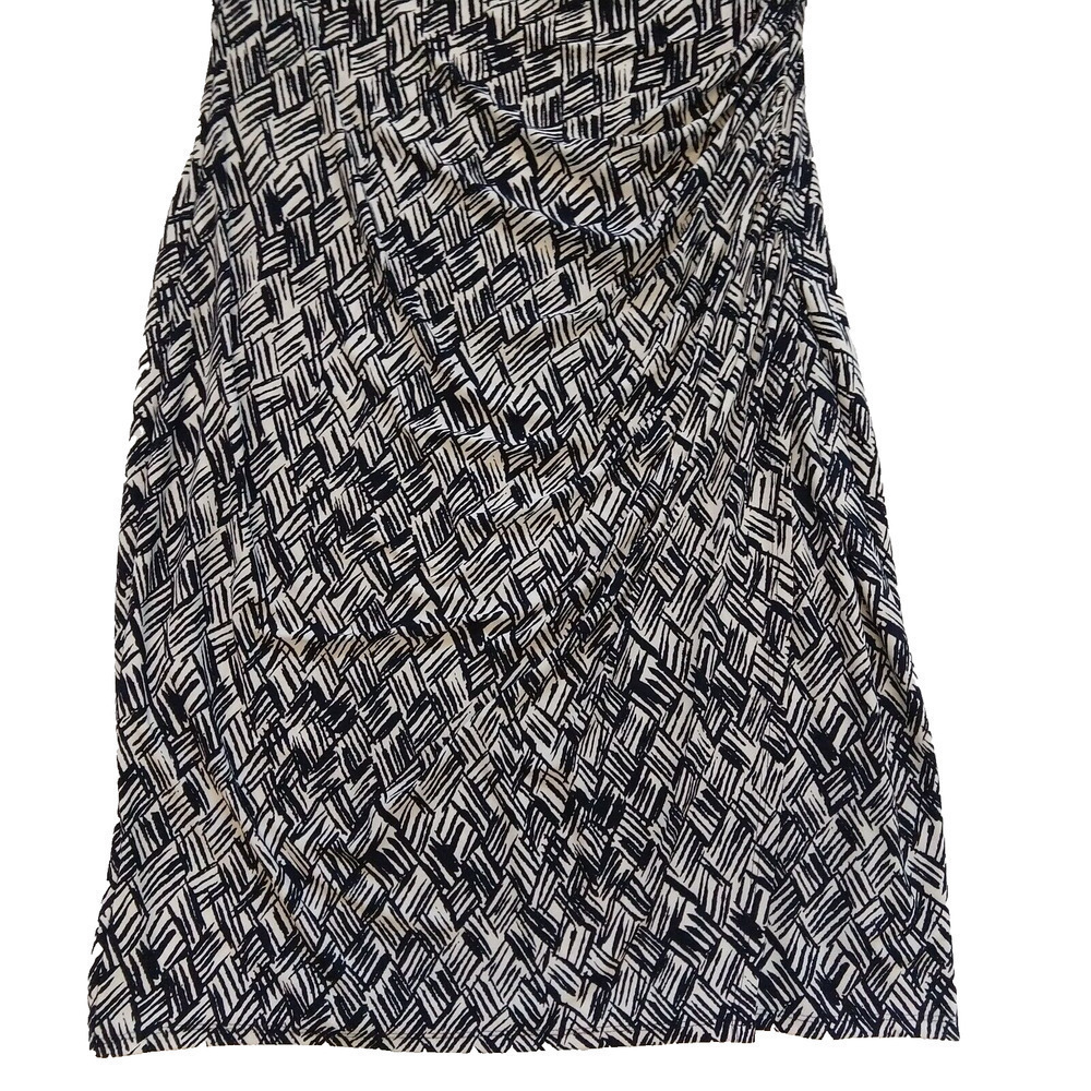 Lauren Ralph Lauren V Neck Sheath Dress Size 14 Blue White Surplice Half Sleeve - Picture 5 of 9